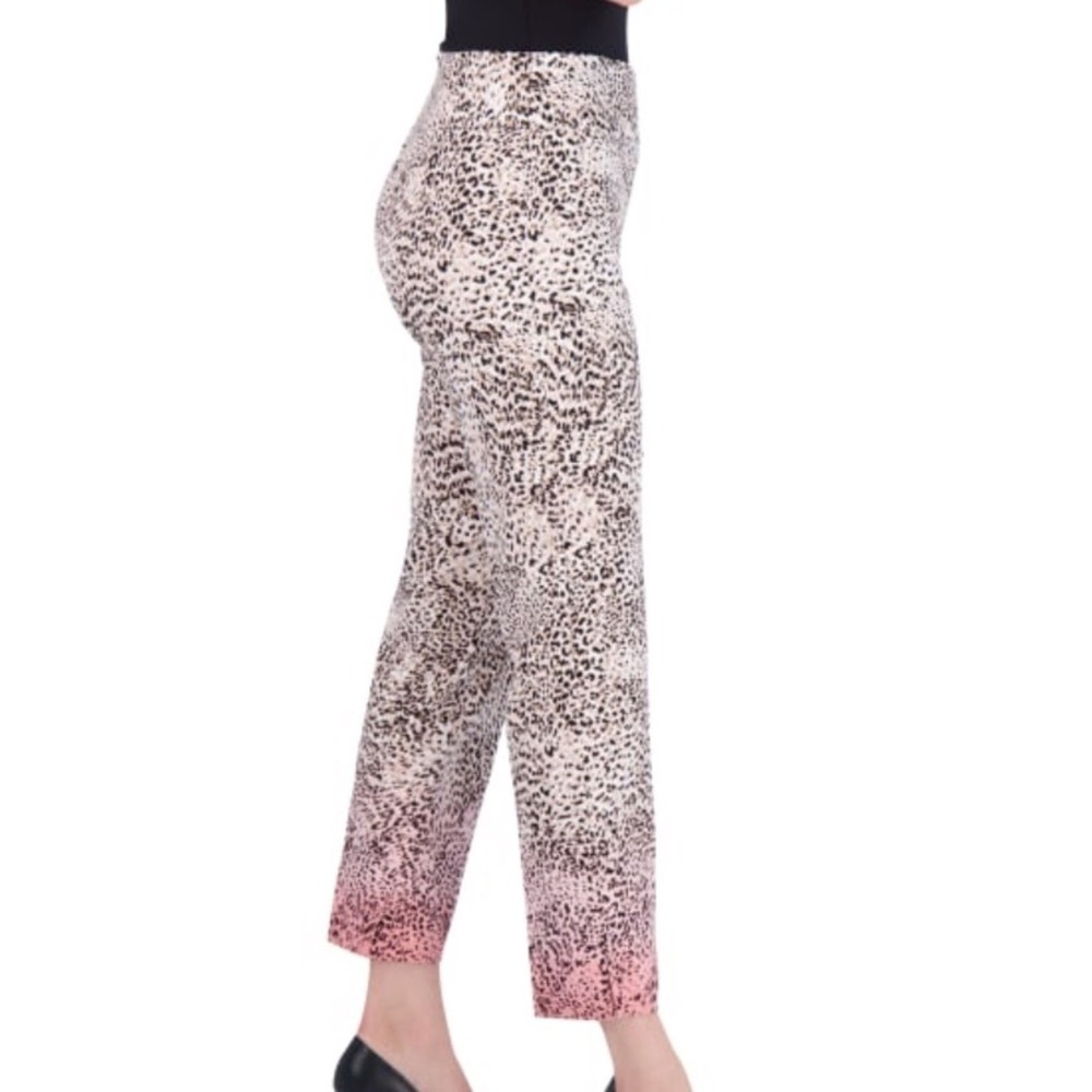 Zac & Rachel Sz 10 Pant Trouser Pull On Ankle Ombré Animal Print Y2K Retro Glam